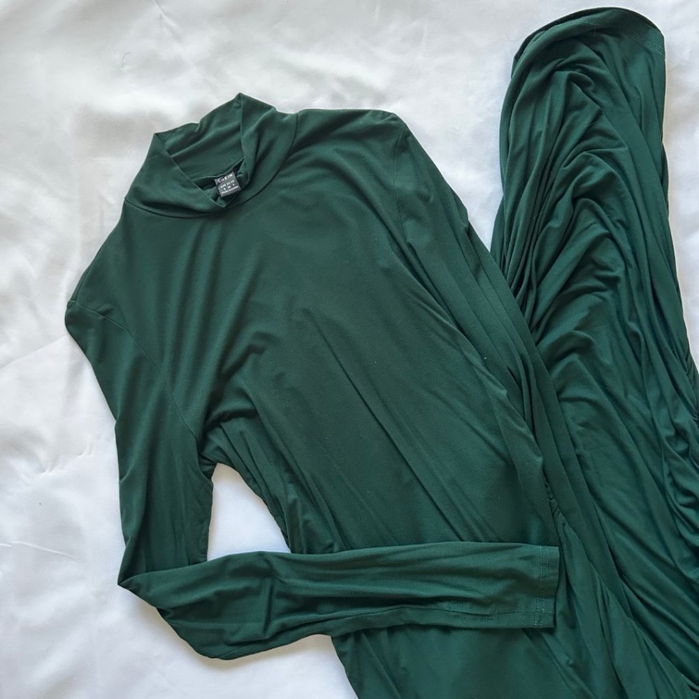 Green Stretch Midi/Long Dress Size 4